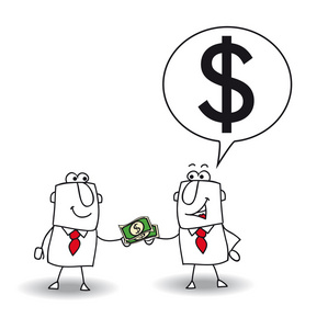 商人在他的朋友借钱照片