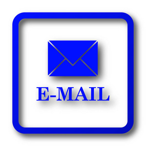 电子邮件图标。电子邮件网站按钮白色背景