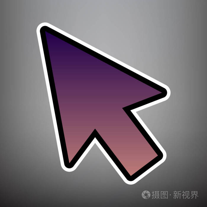 箭头符号插图向量带黑色的紫色渐变图标