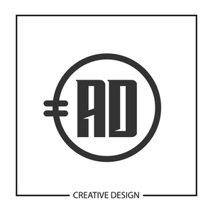 初始字母广告徽标模板设计向量插图