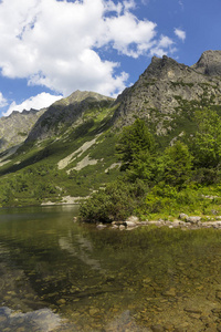 论斯洛伐克高 Tatras 的山峰和高山景观