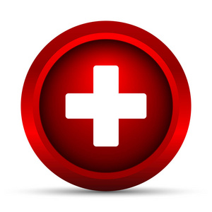 医学十字图标。白色背景上的互联网按钮