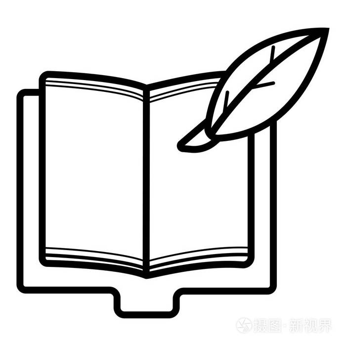 带钢笔图标的留言簿插画-正版商用图片09u9m4-摄图新视界