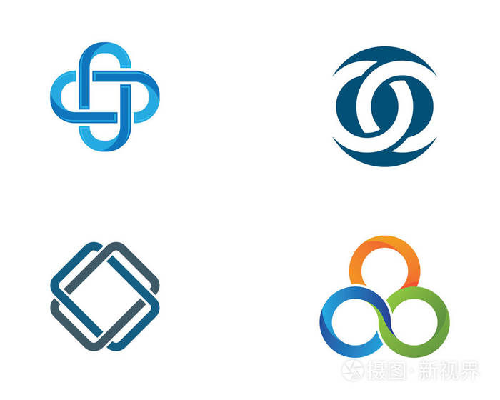 商业企业抽象的统一矢量 logo 设计模板