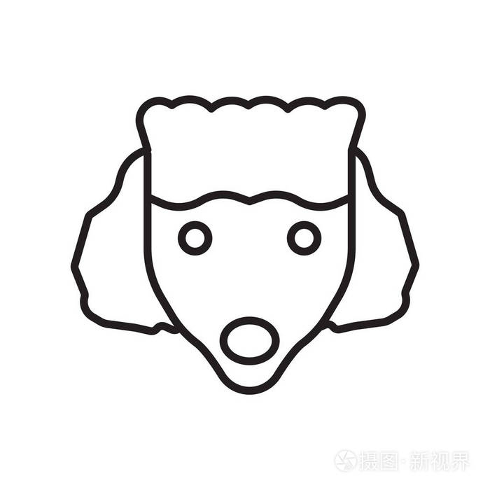 白毛狗图标向量被隔离在白色背景, 贵宾犬标志, t插画-正版商用图片09