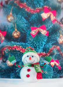 玩具雪人圣诞树装饰蝴蝶结