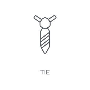 系线图标。领带概念笔画符号设计。薄的图形元素向量例证, 在白色背景上的轮廓样式, eps 10