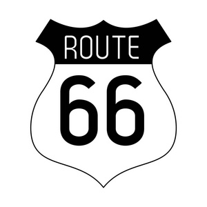 66路 roadsign 符号黑白相间