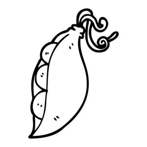 线条画动画片豌豆在荚