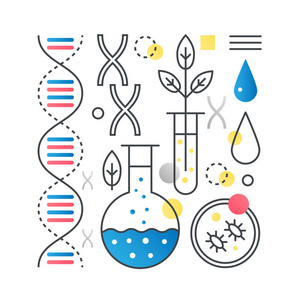 基于梯度扁色的新潮线 Dna 研究生物技术遗传分析矢量概念