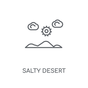 咸沙漠线性图标。咸沙漠概念笔画符号设计。薄的图形元素向量例证, 在白色背景上的轮廓样式, eps 10