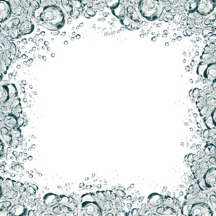 气泡的水在白色的背景