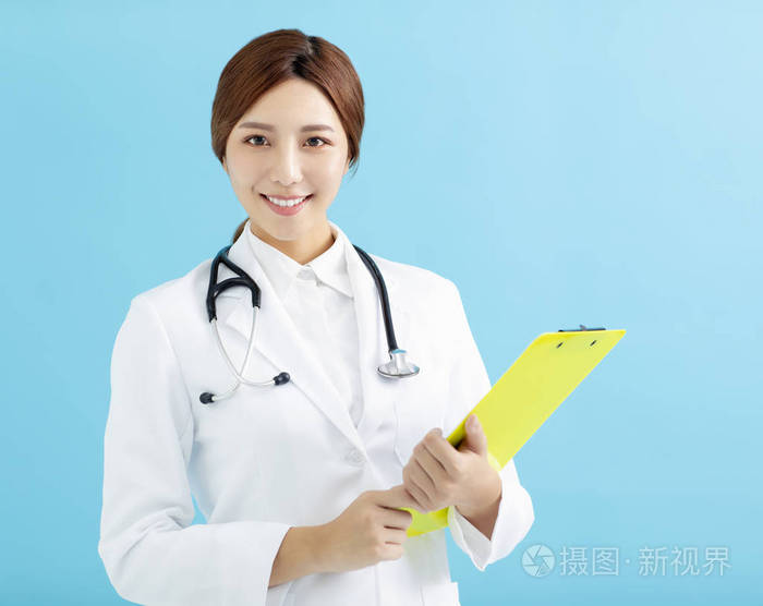 白色大衣的年轻女医生肖像照片-正版商用图片09v219-摄图新视界