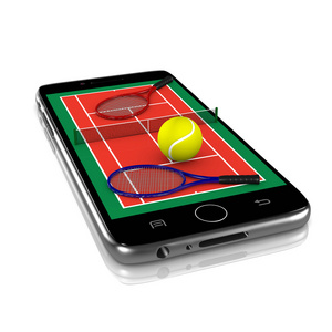 网球运动的应用程序的智能手机