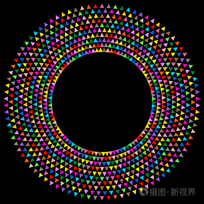 彩色圆形框架三角形