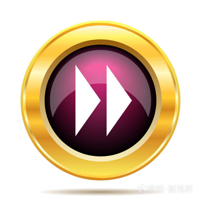 快速前进符号图标白色背景上的互联网按钮