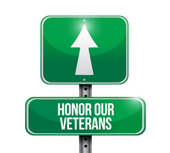 纪念我们退伍军人道路标志插画设计照片