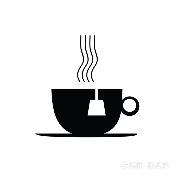 茶杯黑色矢量