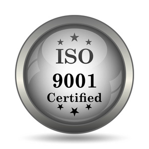 Iso9001 图标, 黑色网站按钮白色背景