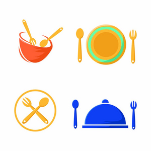 厨师厨师食品烹饪标志矢量设计模板概念现代插画会徽