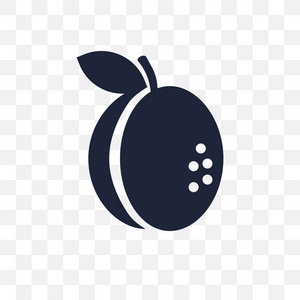 杏子透明图标。杏子符号设计从水果和蔬菜收藏。简单的元素向量例证在透明背景