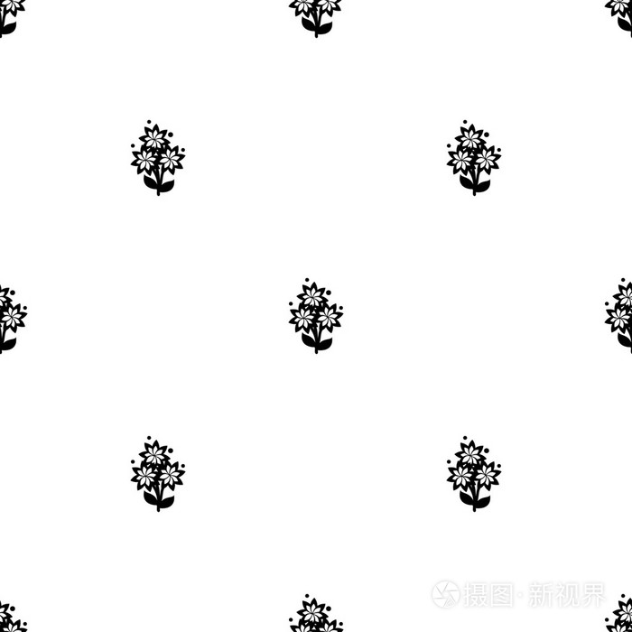 黑白相间的花无缝背景壁纸插画 正版商用图片09vl09 摄图新视界 黑白相间的花无缝背景壁纸插画 正版商用图片09vl09 摄图新视界