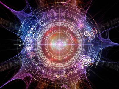 分形橙星背景的分形元素, 神圣的符号和圈子的主题, 神秘主义, 神秘