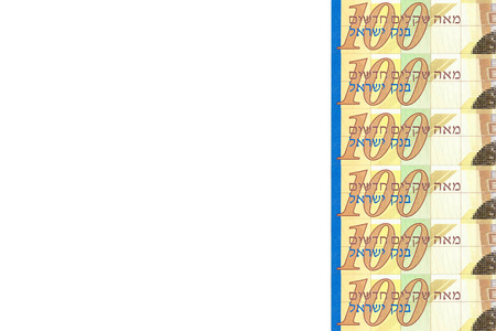 堆以色列100新谢克尔银行纸币