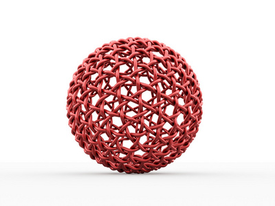 抽象的红色球形孤立