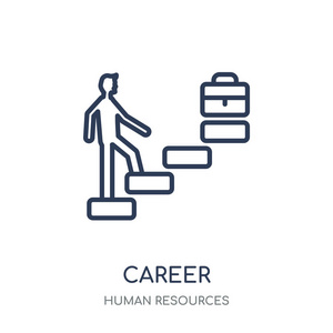 职业图标。从人力资源收集的职业线性符号设计