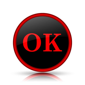 Ok 图标。白色背景上的互联网按钮