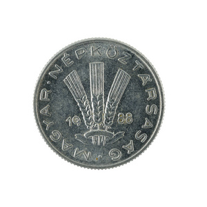 20匈牙利填料硬币 1988 被隔绝在白色背景上