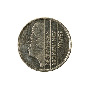 25荷兰美分硬币 1986 反向孤立的白色背景