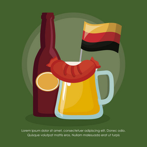 慕尼黑啤酒节设计与图标 vectot ilustration