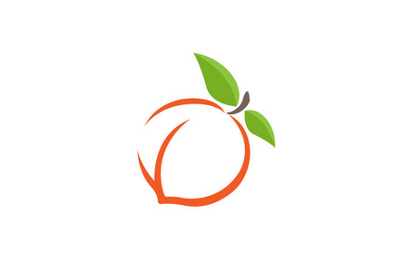 桃橙标志符号矢量设计插图照片