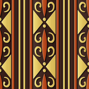 无缝浮雕雕塑装饰复古图案螺旋曲线三角形跨原住民几何框架线.