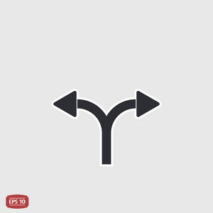 左方向符号两个箭头.向左或向右的方向.平面设计风格照片