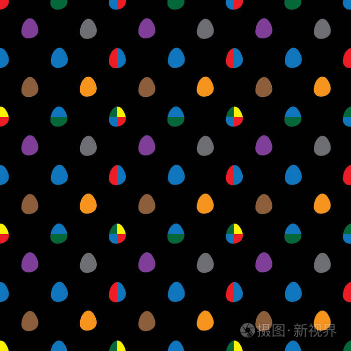 黑色背景上的彩色滴插画-正版商用图片09wkum-摄图新视界