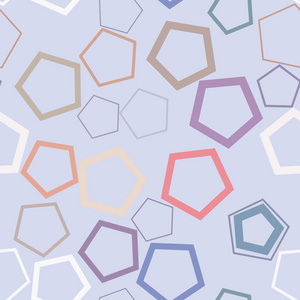 无缝彩色抽象五边形几何图案生成艺术背景.矢量插图图形照片
