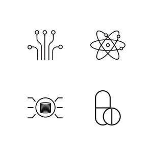 科学简单概述图标集