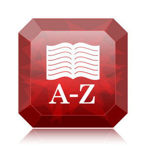 Z 型图书图标, 红色网站按钮白色背景