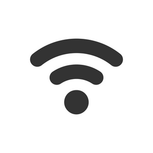 Wifi 互联网标志图标的扁平风格。wifi 无线技术矢量插图的白色隔离背景。网络 wifi 业务理念