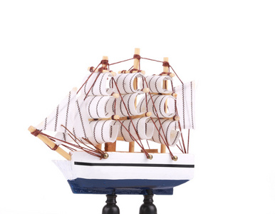 船模型。小木船