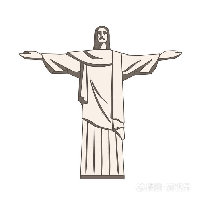 基督救世主雕像在平面样式