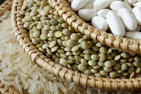 豆 扁豆和水稻的木质纹理