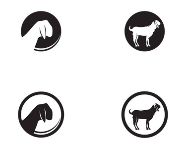 山羊黑动物矢量标志和符号模板