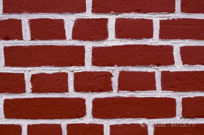 墙上的红砖与白色油漆纹理背景外部
