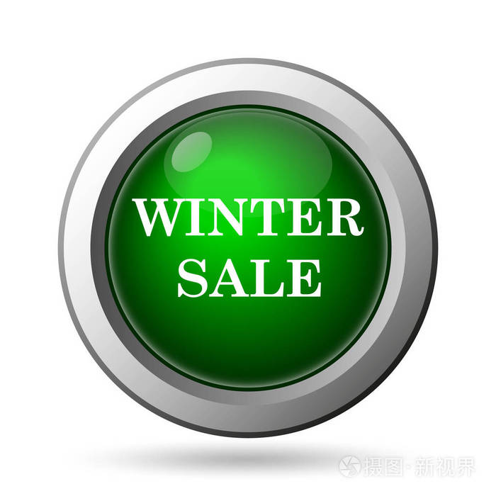 冬季销售图标。白色背景上的互联网按钮
