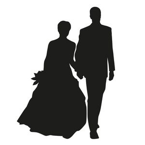 公主病情侣网名婚礼情侣矢量剪影照片