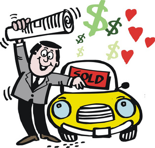 卖车人卖车插画
